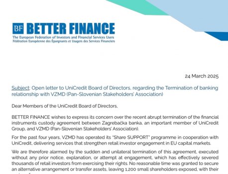 UNICREDIT – The European Federation of Investors addresses UniCredit Management with a Public Letter regarding the conduct of its.